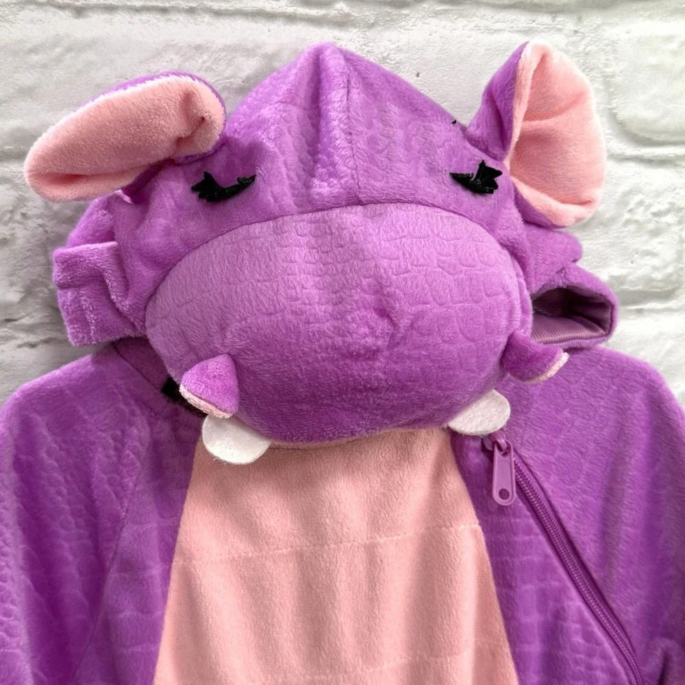 Hippopotamus Halloween Costume Sz 2T/3T Purple Hippo Bodysuit Warm Fast Shipping